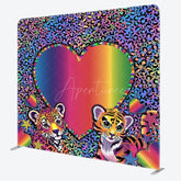 Aperturee - Aperturee Colorful Leopard Print Heart Pillow Case Backdrop